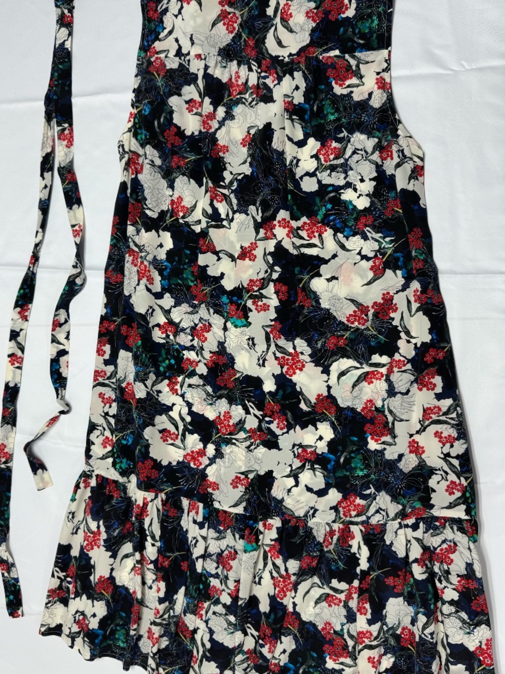 Saloni Abstract Floral Sleeveless Button Down Mandarin Collar Midi Dress-Size 6. - Picture 13 of 13
